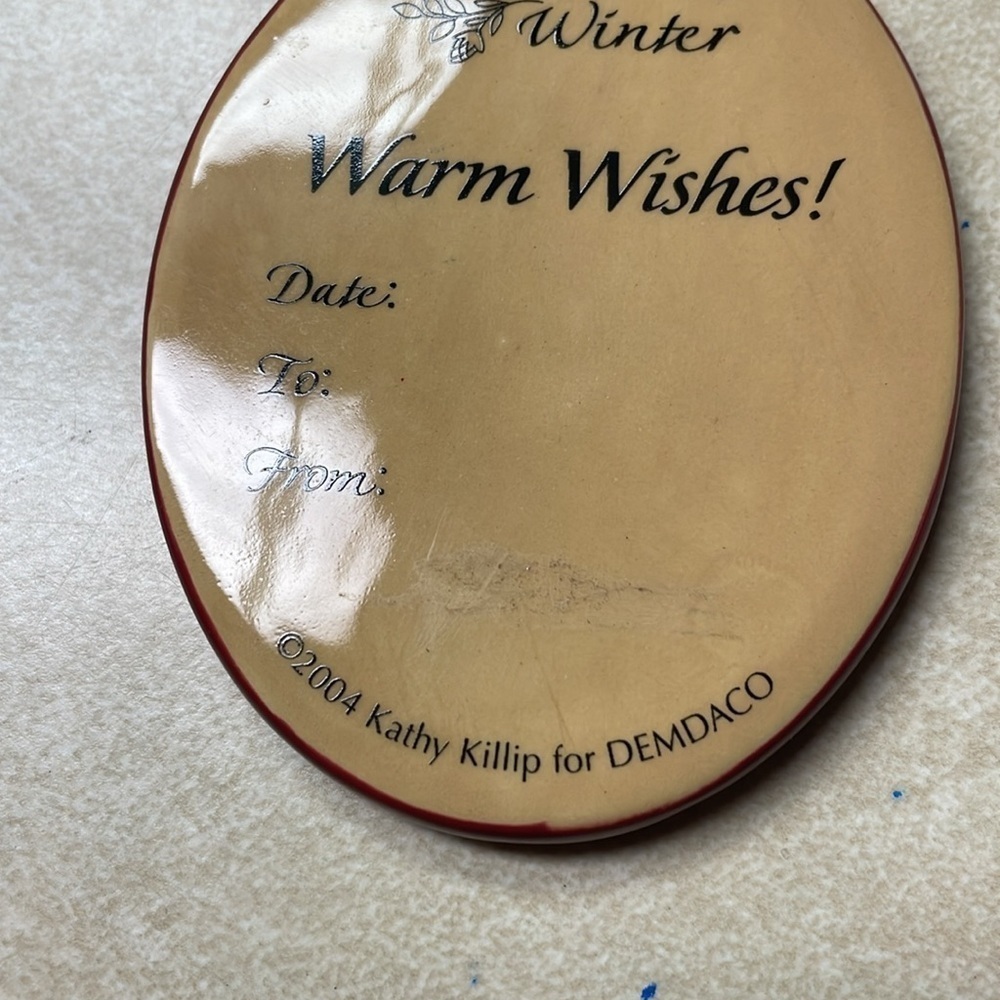 2004 Kathy Killip Tis The Season To Be Jolly Oval Snowman Christmas Ornament - Picture 4 of 6